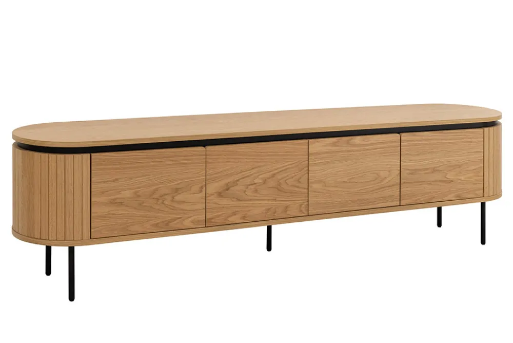 Riess-Ambiente Skandinavisch|Industrial Loft > Modernes TV-Board ATELIER 200cm natur Eiche schwarz Metall Lowboard