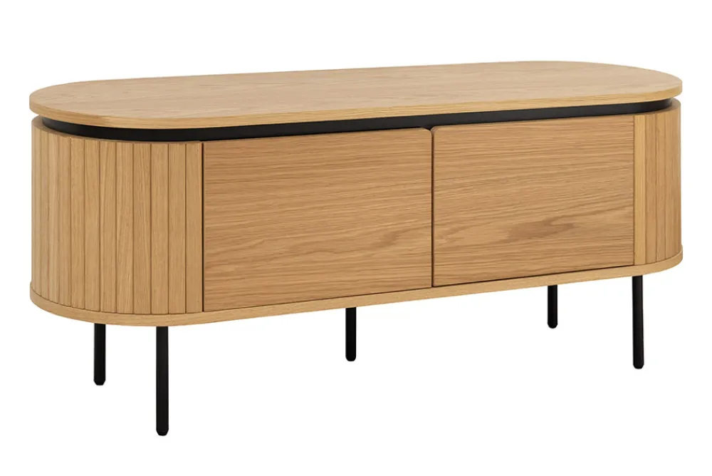 Riess-Ambiente Skandinavisch|Industrial Loft > Modernes TV-Board ATELIER 120cm natur Eiche schwarz Metall Lowboard