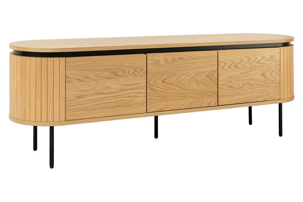 Riess-Ambiente Skandinavisch|Industrial Loft > Modernes TV-Board ATELIER 160cm natur Eiche schwarz Metall Lowboard
