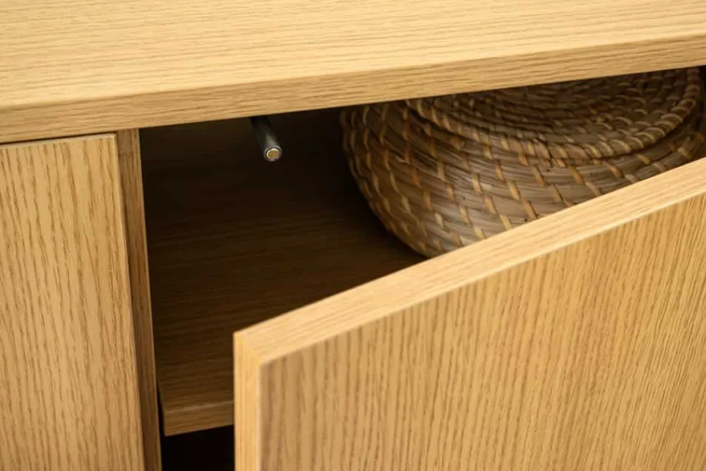 Riess-Ambiente Skandinavisch|Tv- & Lowboards > Modernes TV-Board VALHALLA WOOD 160cm natur Eichenholz Lowboard mit Stauraum