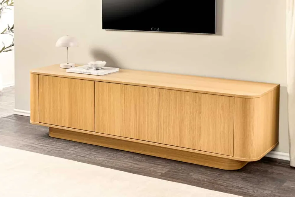 Riess-Ambiente Skandinavisch|Tv- & Lowboards > Modernes TV-Board VALHALLA WOOD 160cm natur Eichenholz Lowboard mit Stauraum