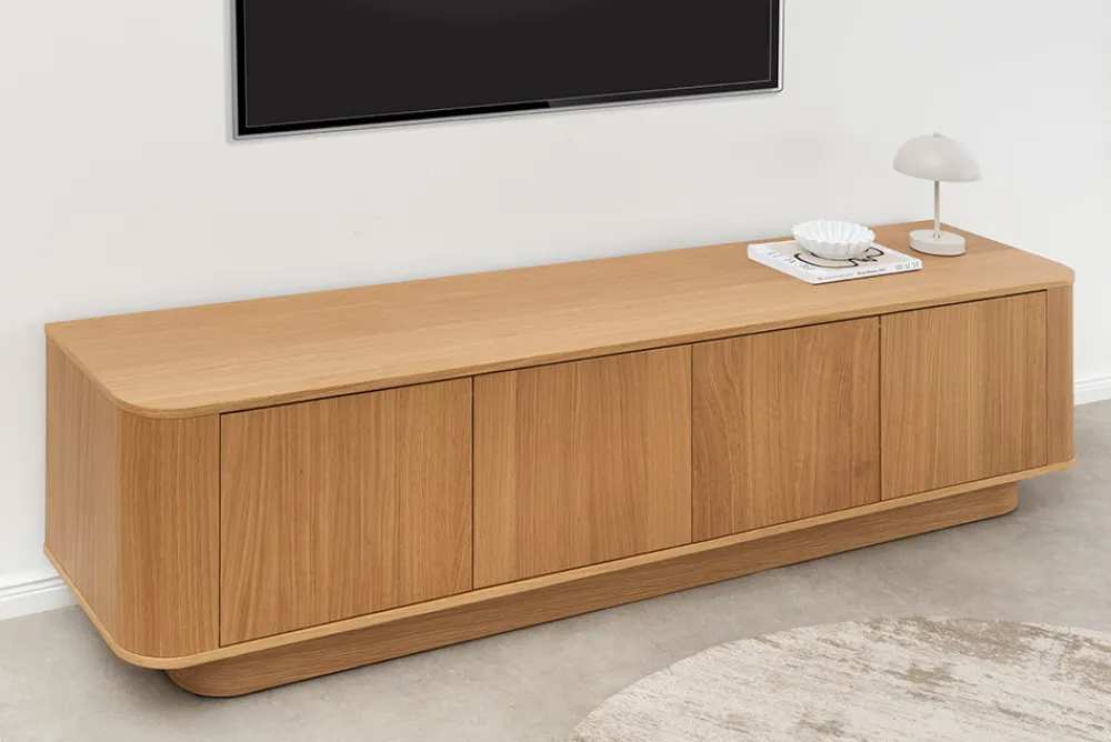 Riess-Ambiente Skandinavisch|Tv- & Lowboards > Modernes TV-Board VALHALLA WOOD 180cm natur Eichenholz Lowboard mit Stauraum