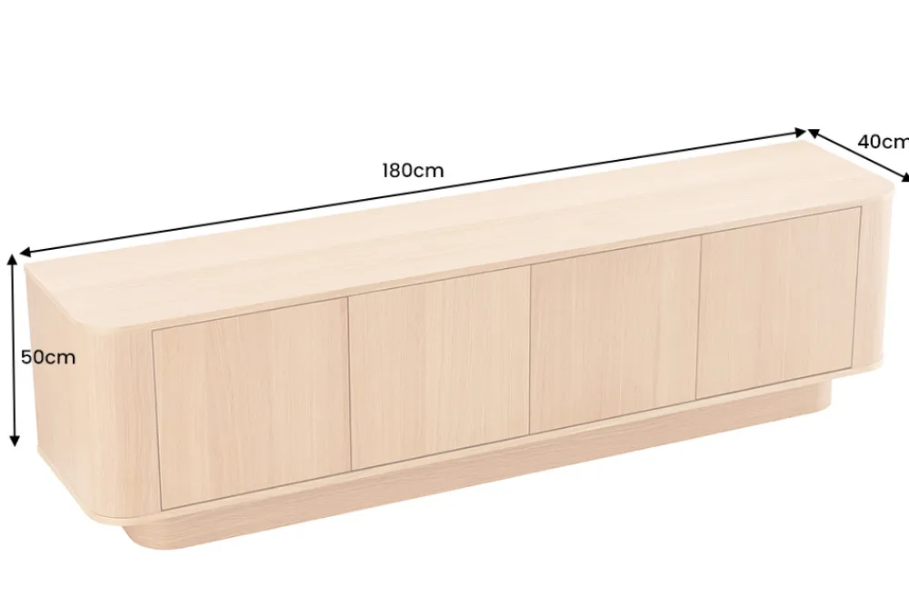 Riess-Ambiente Skandinavisch|Tv- & Lowboards > Modernes TV-Board VALHALLA WOOD 180cm natur Eichenholz Lowboard mit Stauraum