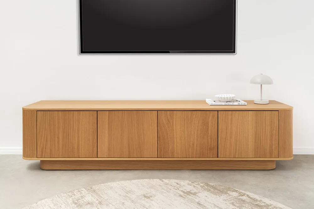 Riess-Ambiente Skandinavisch|Tv- & Lowboards > Modernes TV-Board VALHALLA WOOD 180cm natur Eichenholz Lowboard mit Stauraum