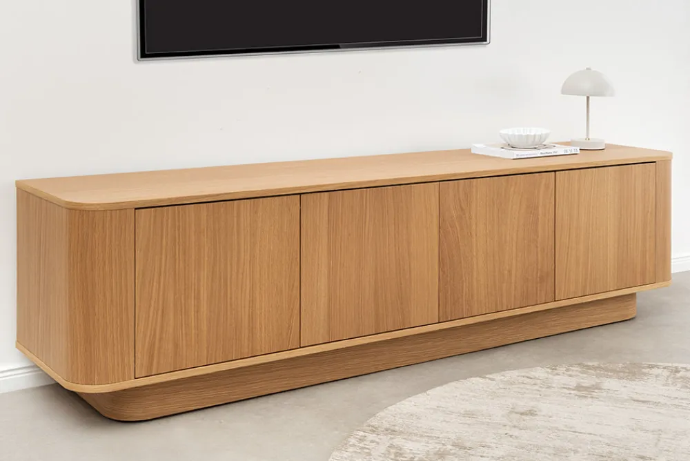Riess-Ambiente Skandinavisch|Tv- & Lowboards > Modernes TV-Board VALHALLA WOOD 180cm natur Eichenholz Lowboard mit Stauraum