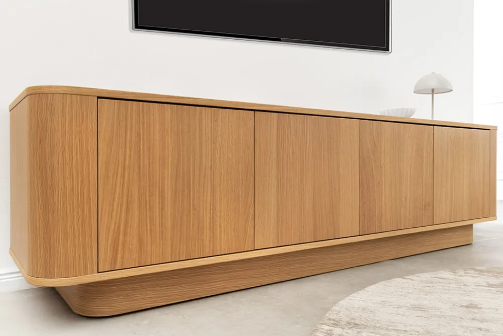 Riess-Ambiente Skandinavisch|Tv- & Lowboards > Modernes TV-Board VALHALLA WOOD 180cm natur Eichenholz Lowboard mit Stauraum