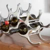 Riess-Ambiente Weinregale > Modernes Weinregal FLAME 48cm silber für 10 Flaschen Flaschenhalter