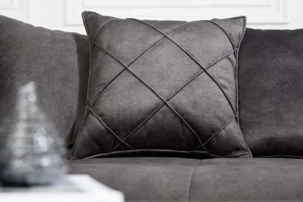 Riess-Ambiente Samt Möbel|Xxl Sofa > Modernes XXL Ecksofa DECADENCIA 320cm dunkelgrau Samt Bigsofa inkl. Kissen
