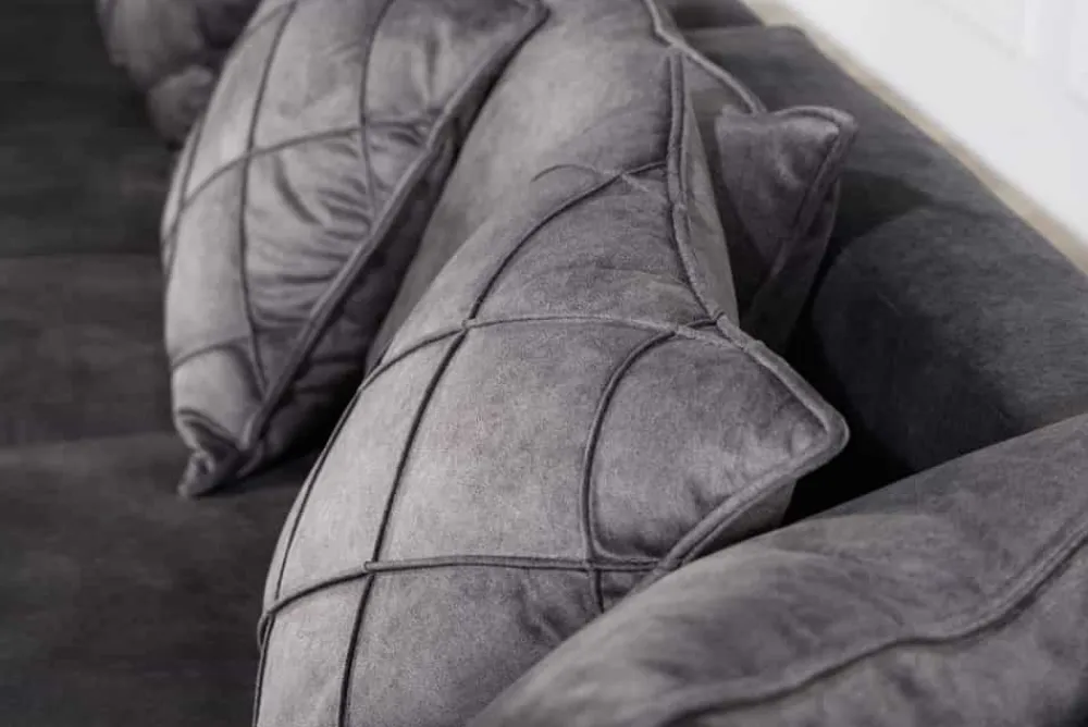 Riess-Ambiente Samt Möbel|Xxl Sofa > Modernes XXL Ecksofa DECADENCIA 320cm dunkelgrau Samt Bigsofa inkl. Kissen