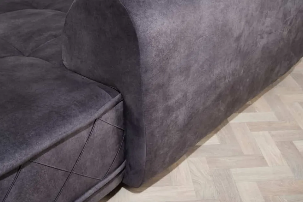Riess-Ambiente Samt Möbel|Xxl Sofa > Modernes XXL Ecksofa DECADENCIA 320cm dunkelgrau Samt Bigsofa inkl. Kissen