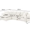 Riess-Ambiente Samt Möbel|Xxl Sofa > Modernes XXL Ecksofa DECADENCIA 320cm beige Samt Bigsofa inkl. Kissen