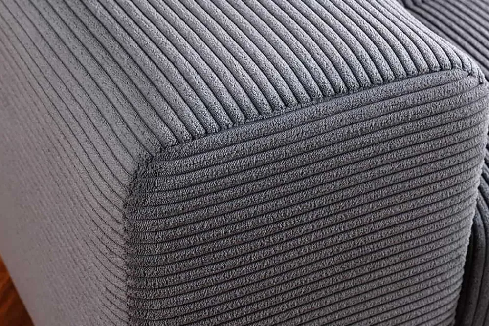 Riess-Ambiente Skandinavisch|Xxl Sofa > Modernes XXL Sofa ELEGANCIA 285cm anthrazit Cord inklusive Kissen Bigsofa