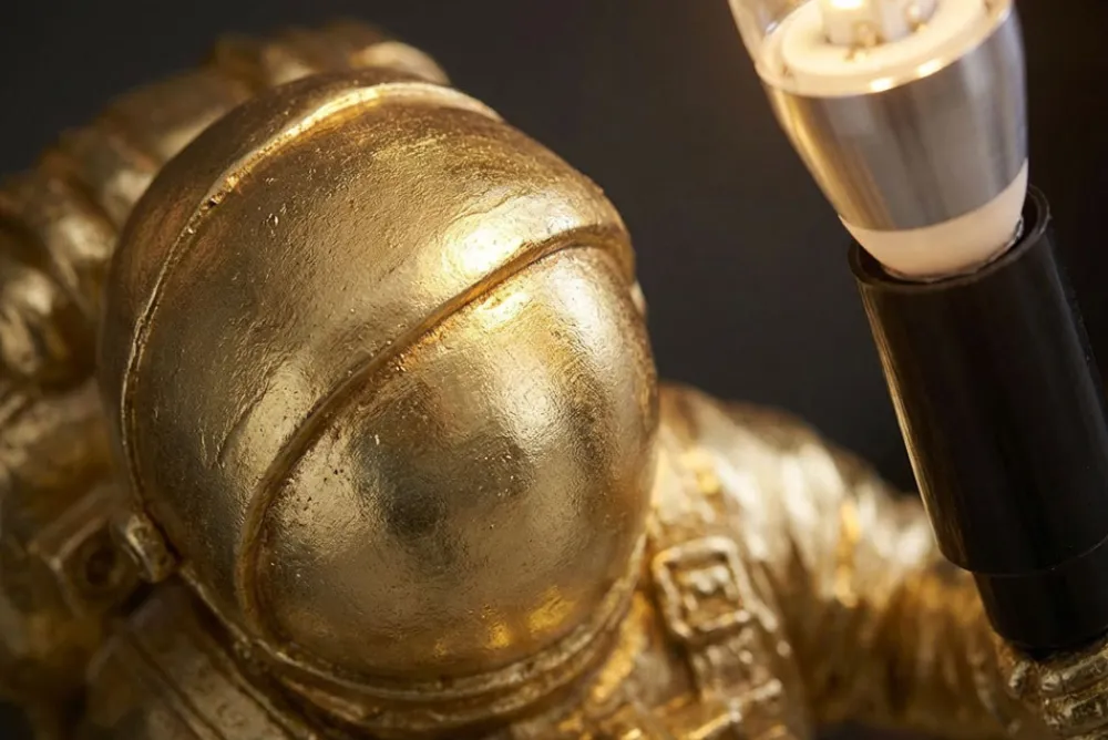Riess-Ambiente Goldene Möbel|Tischlampen > Moderne Tischlampe ASTRONAUT 40cm gold Skulptur handmade