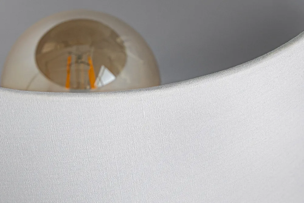 Riess-Ambiente Tischlampen > Moderne Tischlampe CLASSIC 45cm transparent recyceltes Glas weiß Stoffschirm