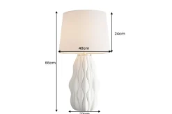 Riess-Ambiente Tischlampen > Moderne Tischlampe ELEGANCIA 65cm weiß gold Keramik weißer Leinenschirm