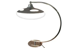 Riess-Ambiente Tischlampen > Moderne Tischlampe LUNA LOGO 45cm silber verchromt Tischleuchte
