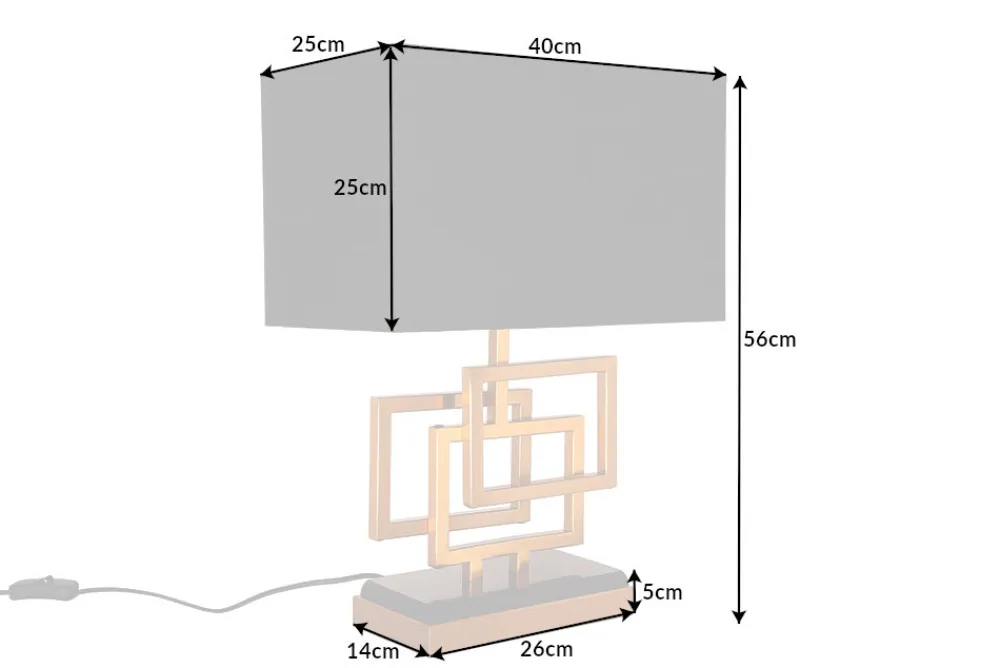 Riess-Ambiente Goldene Möbel|Tischlampen > Moderne Tischleuchte ATLANTIS 56cm gold Stoffschirm schwarz Marmor Lampe