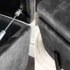 Riess-Ambiente Sitzbänke|Samt Möbel > Moderne Truhenbank LOFT 100cm grau Samt Sitzbank mit Stauraum gespolstert schwarz Metall