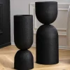 Riess-Ambiente Vasen > Moderne Vase SANDGLASS L 55cm schwarz Eisen handmade beidseitig nutzbar