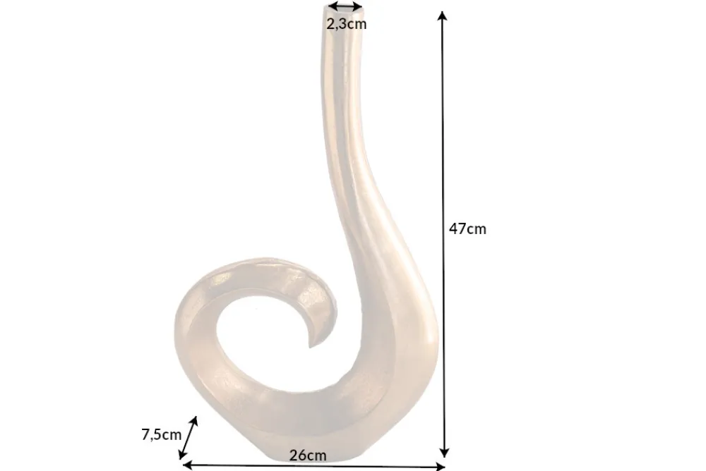 Riess-Ambiente Dekoration|Goldene Möbel > Moderne Vase WAVE 47cm gold Aluminium poliert Dekoration