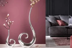 Riess-Ambiente Dekoration|Vasen > Moderne Vase WAVE 47cm silber Aluminium poliert Dekoration