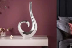 Riess-Ambiente Dekoration|Vasen > Moderne Vase WAVE 47cm silber Aluminium poliert Dekoration