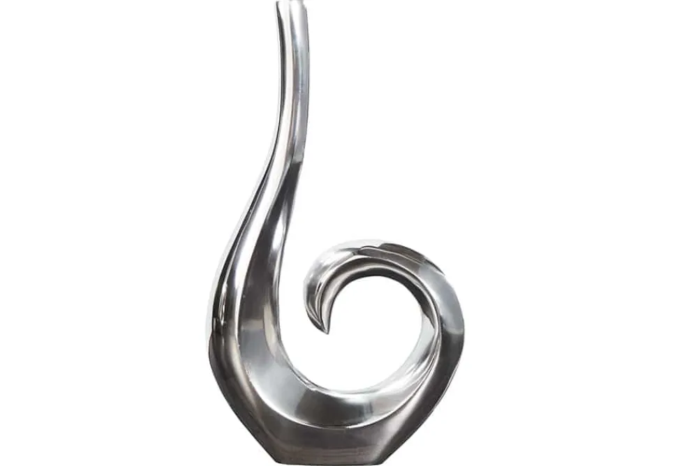 Riess-Ambiente Dekoration|Vasen > Moderne Vase WAVE 47cm silber Aluminium poliert Dekoration