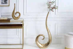 Riess-Ambiente Dekoration|Goldene Möbel > Moderne Vase WAVE XL 106cm gold Aluminium poliert Dekoration