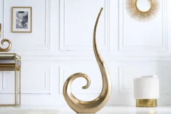 Riess-Ambiente Dekoration|Goldene Möbel > Moderne Vase WAVE XL 106cm gold Aluminium poliert Dekoration