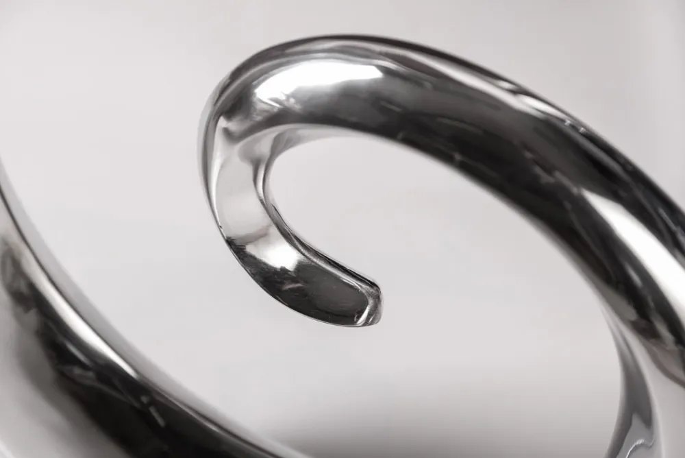 Riess-Ambiente Dekoration|Vasen > Moderne Vase WAVE XL 106cm silber Aluminium poliert Dekoration