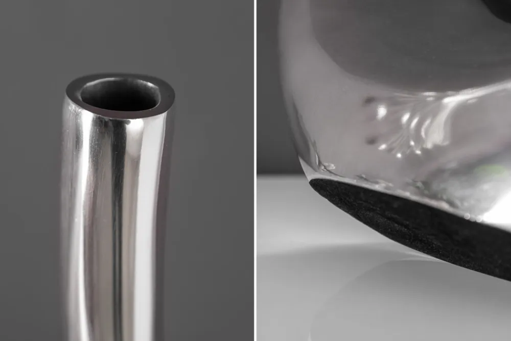 Riess-Ambiente Dekoration|Vasen > Moderne Vase WAVE XL 106cm silber Aluminium poliert Dekoration