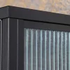 Riess-Ambiente Vitrinen|Highboards > Moderne Vitrine AMSTERDAM 160cm schwarz gold Riffelglas Metall Highboard Schrank