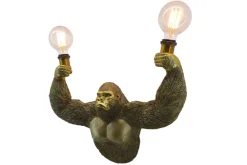 Riess-Ambiente Wandleuchten > Moderne Wandlampe KING APE 50cm gold Affen-Skulptur handmade