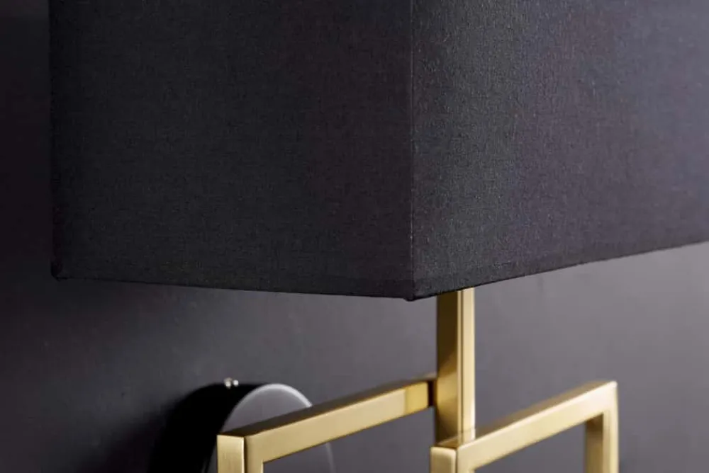Riess-Ambiente Goldene Möbel|Wandleuchten > Moderne Wandleuchte ATLANTIS 44cm gold Stoffschirm schwarz Lampe