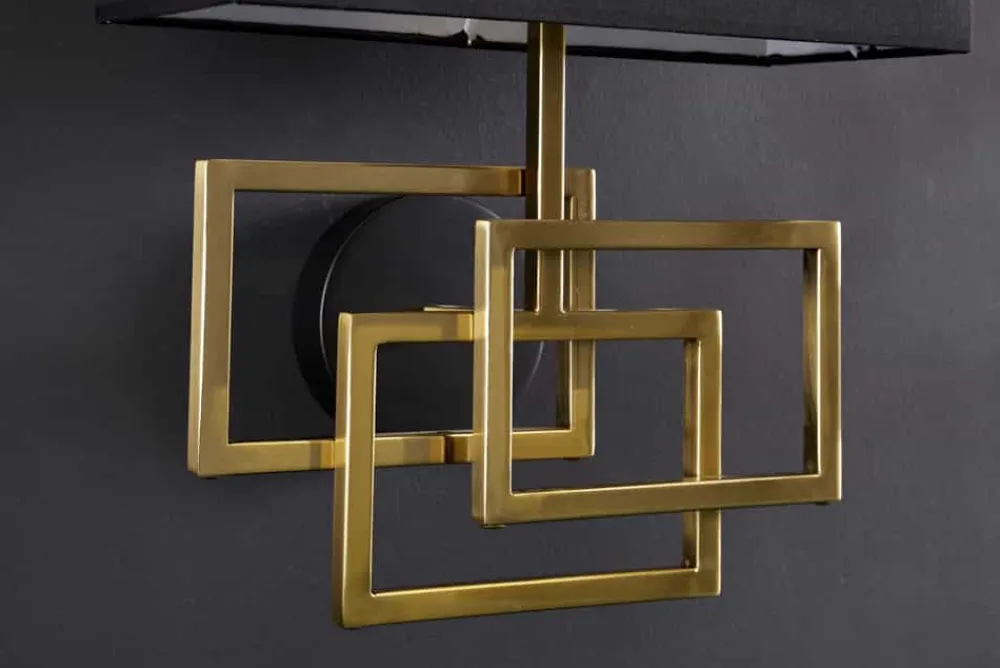 Riess-Ambiente Goldene Möbel|Wandleuchten > Moderne Wandleuchte ATLANTIS 44cm gold Stoffschirm schwarz Lampe