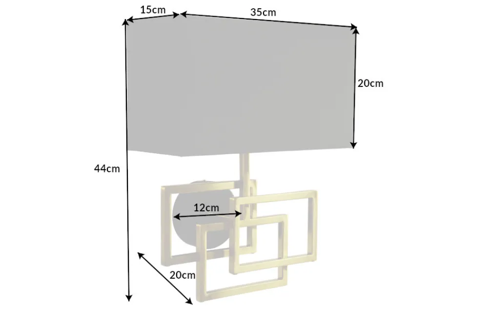 Riess-Ambiente Goldene Möbel|Wandleuchten > Moderne Wandleuchte ATLANTIS 44cm gold Stoffschirm schwarz Lampe