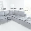 Riess-Ambiente Ecksofa > Moderne Wohnlandschaft KENT 220cm anthrazit Ecksofa Federkern inkl. Hocker und Kissen