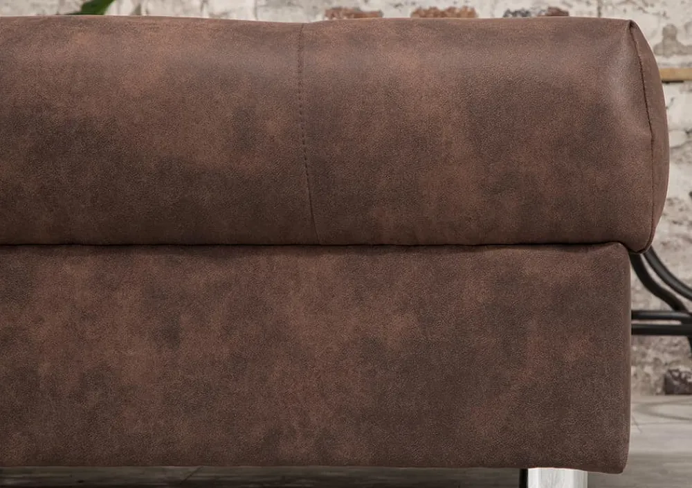 Riess-Ambiente Xxl Sofa|Ecksofa > Moderne XXL Wohnlandschaft KENT 305cm antik braun Federkern Bigsofa inkl. Hocker