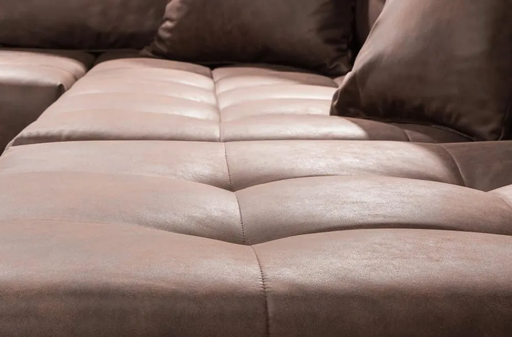 Riess-Ambiente Xxl Sofa|Ecksofa > Moderne XXL Wohnlandschaft KENT 305cm antik braun Federkern Bigsofa inkl. Hocker