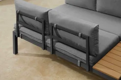 Riess-Ambiente Skandinavisch|Sitzgruppen > Modulare Garten Sitzgruppe ORLANDO LOUNGE 240cm anthrazit Aluminium wetterfest inkl. Kissen