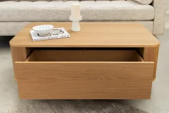 Riess-Ambiente Skandinavisch|Couchtische & Truhen > Nordischer Couchtisch VALHALLA WOOD 100cm natur Eichenholz mit Schublade