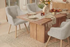 Riess-Ambiente Skandinavisch|Stühle > Nordischer Stuhl SCANDINAVIA MEISTERSTÜCK beige natur Strukturstoff Massivholzbeine