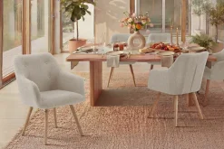 Riess-Ambiente Skandinavisch|Stühle > Nordischer Stuhl SCANDINAVIA MEISTERSTÜCK beige natur Strukturstoff Massivholzbeine