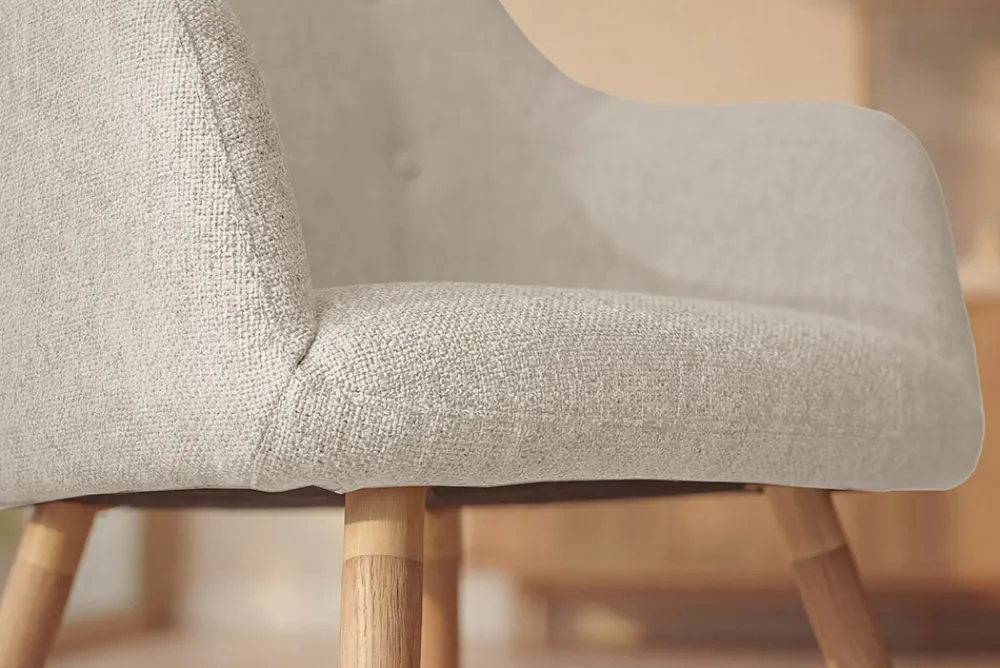 Riess-Ambiente Skandinavisch|Stühle > Nordischer Stuhl SCANDINAVIA MEISTERSTÜCK beige natur Strukturstoff Massivholzbeine