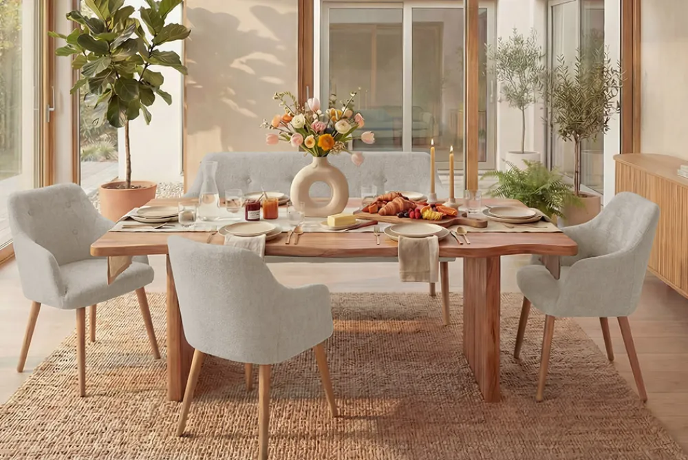 Riess-Ambiente Skandinavisch|Sitzbänke > Nordische Sitzbank SCANDINAVIA MEISTERSTÜCK 115cm beige natur Massivholz mit Armlehne