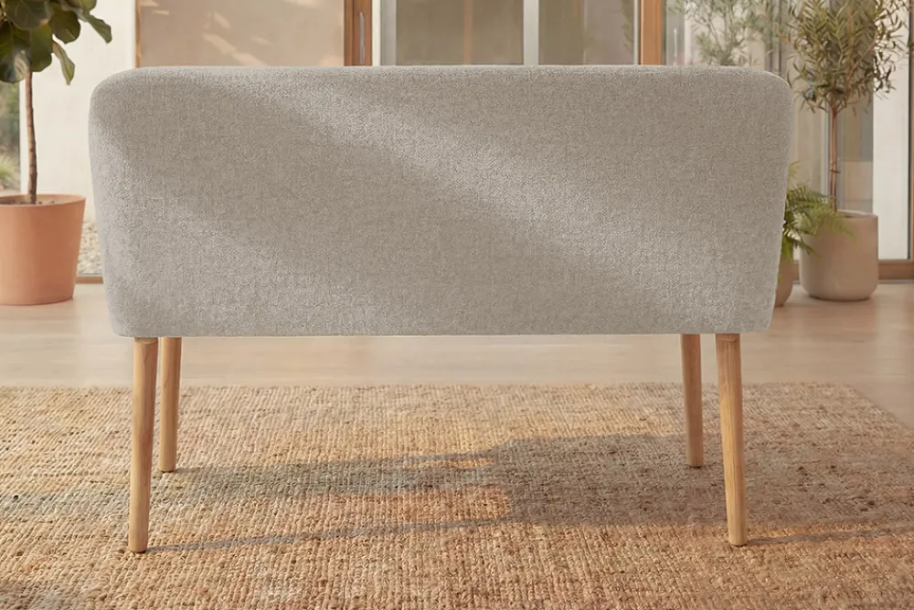 Riess-Ambiente Skandinavisch|Sitzbänke > Nordische Sitzbank SCANDINAVIA MEISTERSTÜCK 115cm beige natur Massivholz mit Armlehne