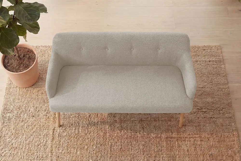 Riess-Ambiente Skandinavisch|Sitzbänke > Nordische Sitzbank SCANDINAVIA MEISTERSTÜCK 115cm beige natur Massivholz mit Armlehne