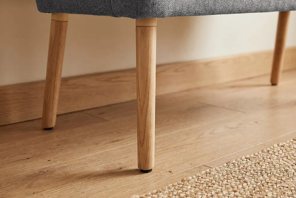 Riess-Ambiente Skandinavisch|Sitzbänke > Nordische Sitzbank SCANDINAVIA MEISTERSTÜCK 115cm grau natur Massivholz mit Armlehne