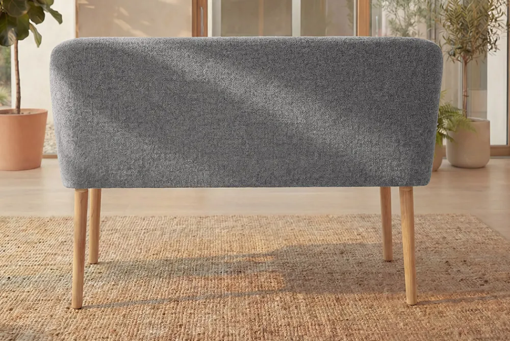 Riess-Ambiente Skandinavisch|Sitzbänke > Nordische Sitzbank SCANDINAVIA MEISTERSTÜCK 115cm grau natur Massivholz mit Armlehne
