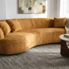 Riess-Ambiente Skandinavisch|3-Sitzer Sofa > Organisches Sofa ATELIER 230cm senfgelb Samt 3-Sitzer Couch inkl. Kissen